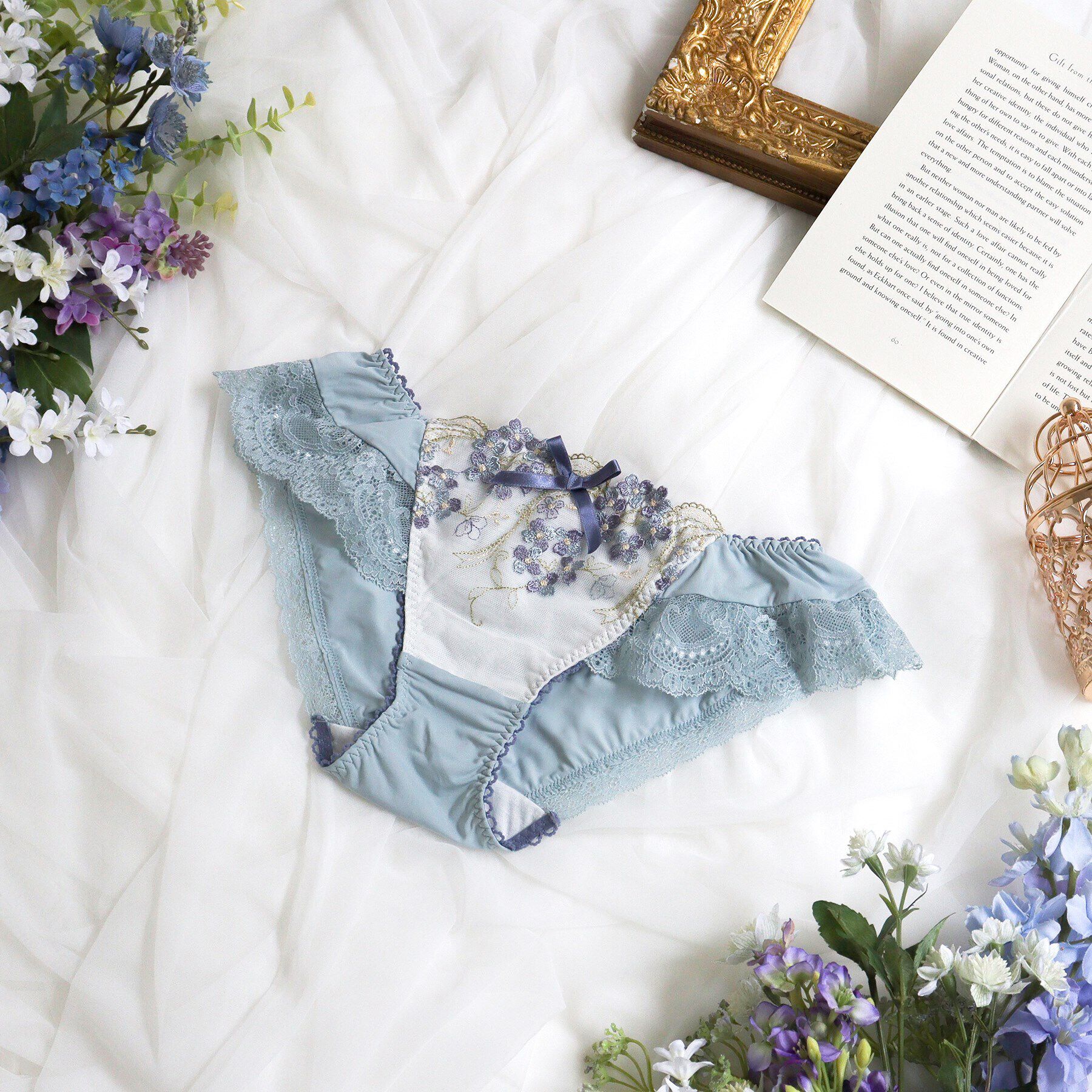 Risa Magli「クラーラ フレアショーツ」|インナー|ブルー(092)