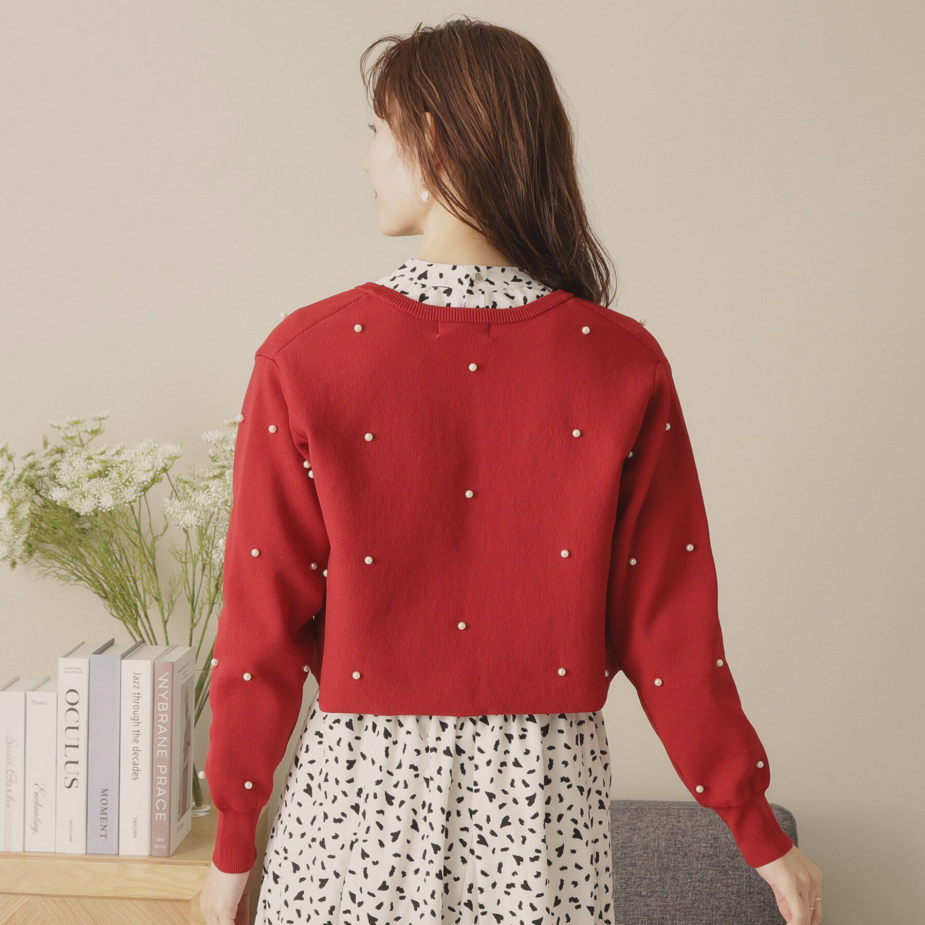 ITS&rsquo;DEMO「【手洗い可】パール調スカラップカーデ」|カーディガン|