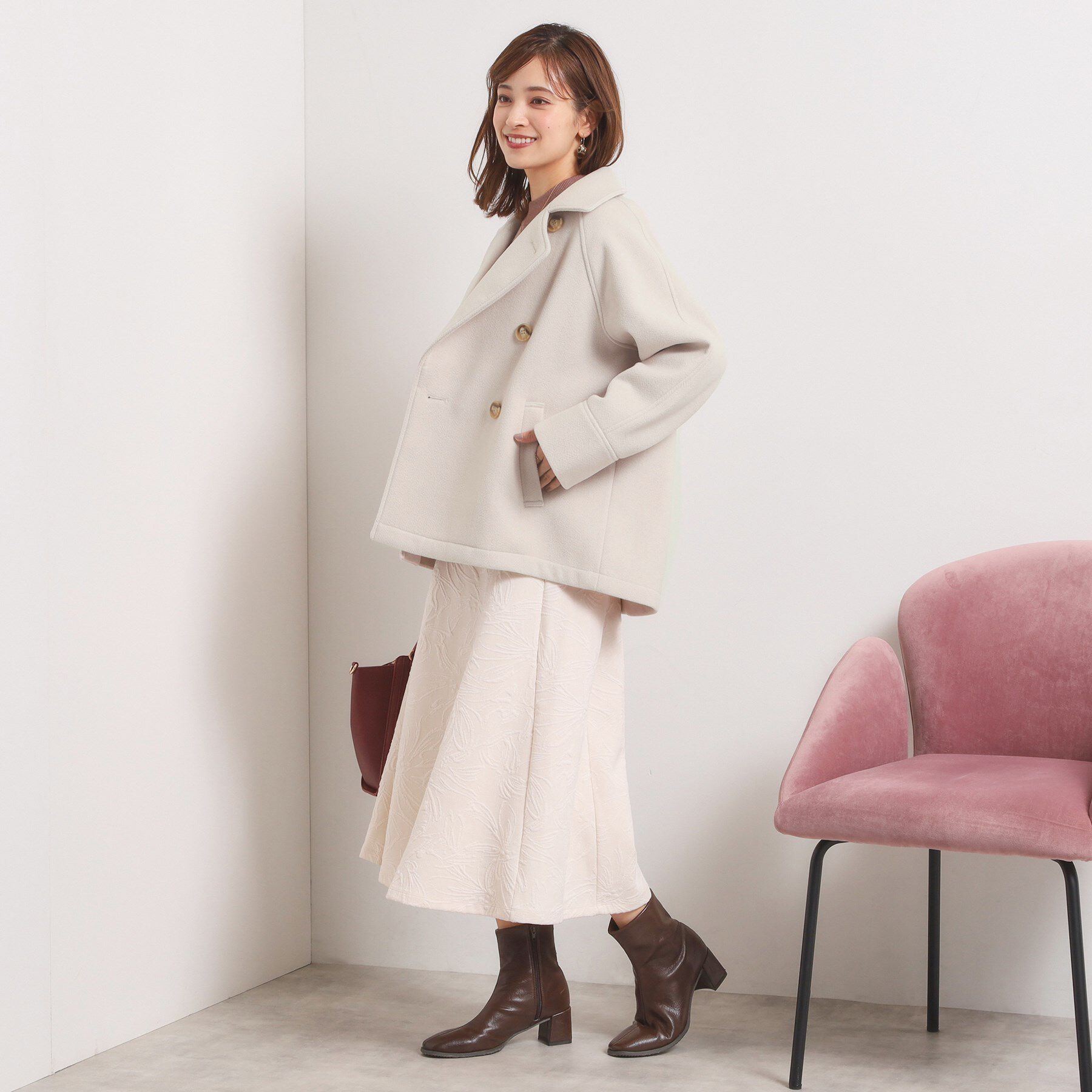 ITS&rsquo;DEMO「カットメルトンミドル丈コート」|ピーコート|