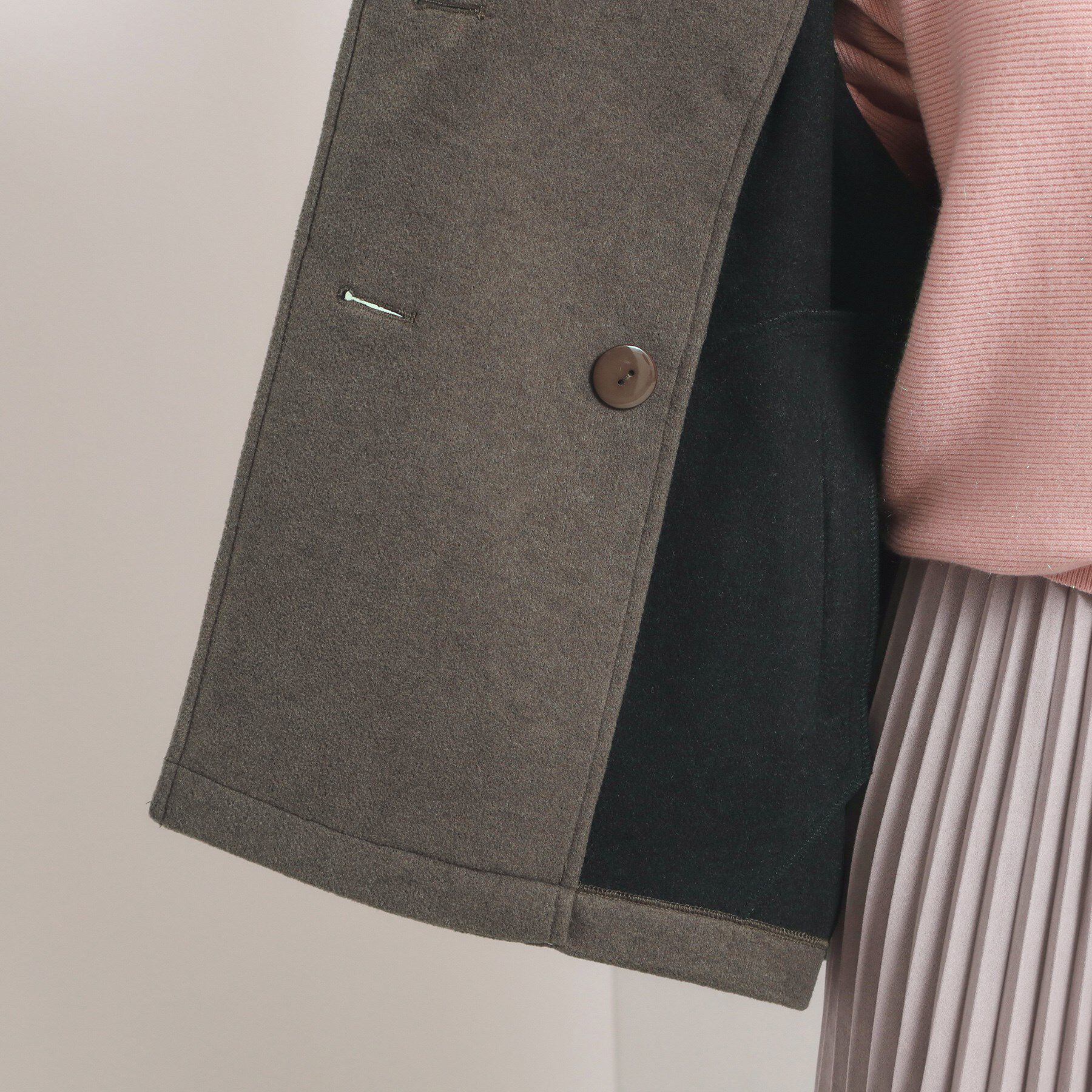 ITS&rsquo;DEMO「カットメルトンミドル丈コート」|ピーコート|