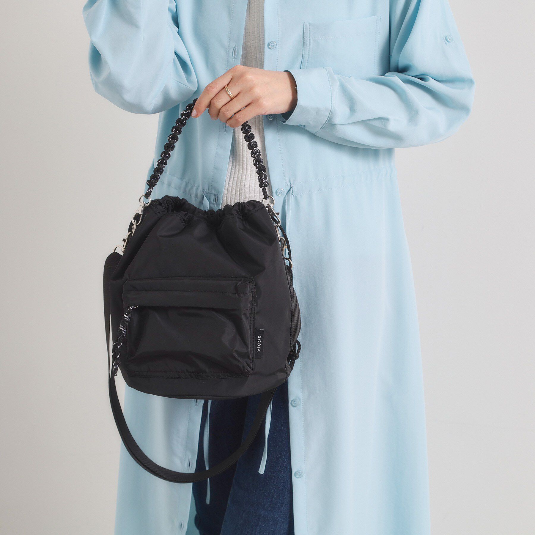 ITS&rsquo;DEMO「コード編みミニショルダー」|ショルダー・メッセンジャー|ブラック(019)