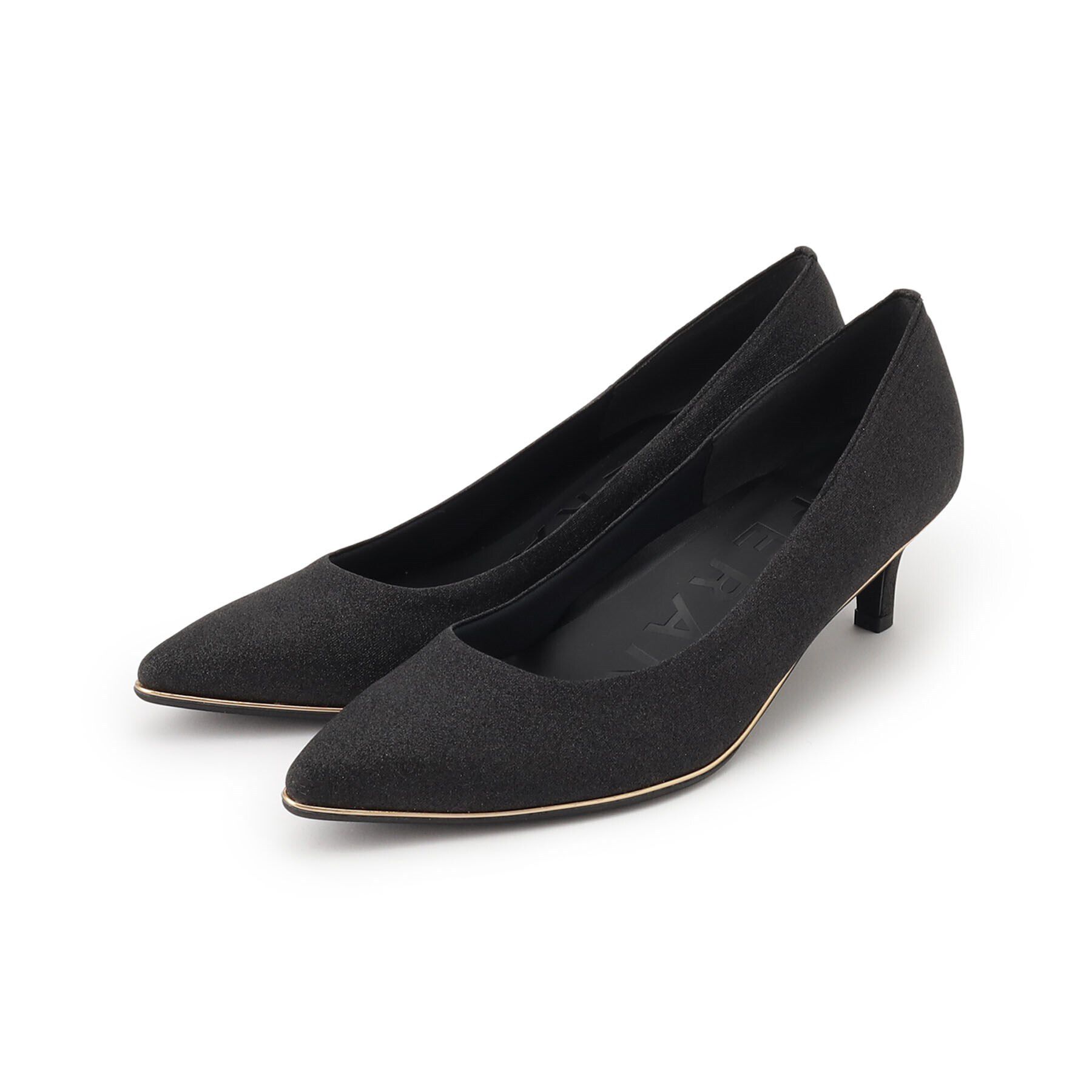 ESPERANZA「履きやすいパンプスヒール約5.5cm/グリッター」|パンプス|ブラック(919)