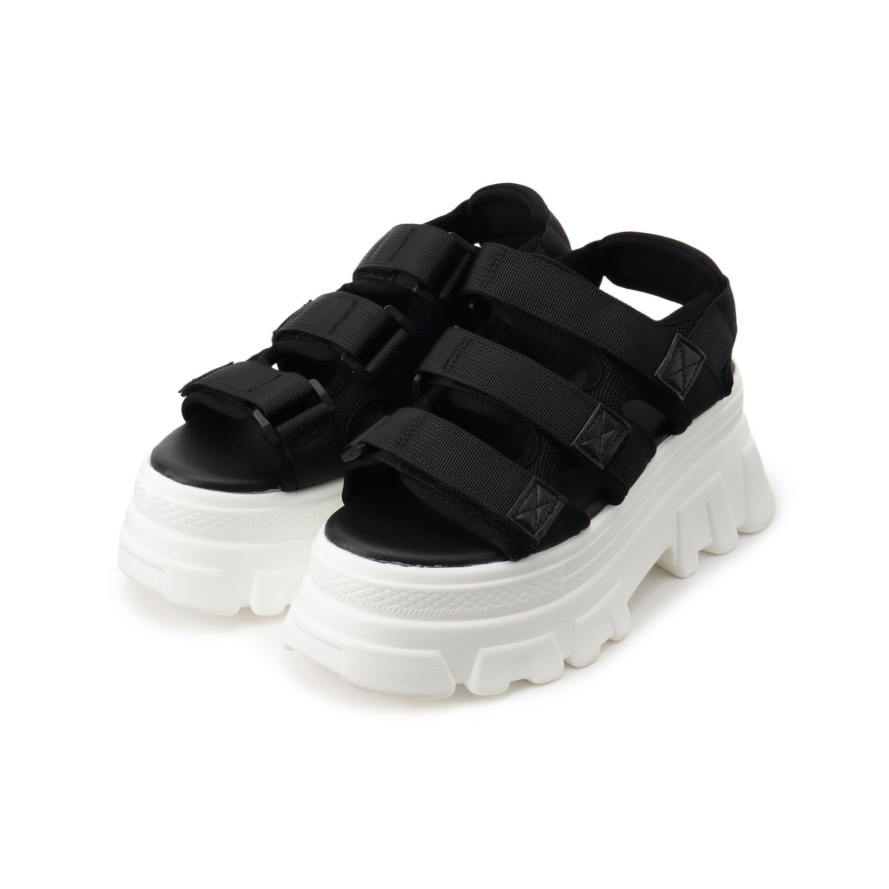 csT&P「軽量厚底2段ソール スポーツサンダル」|サンダル|ブラック(919)