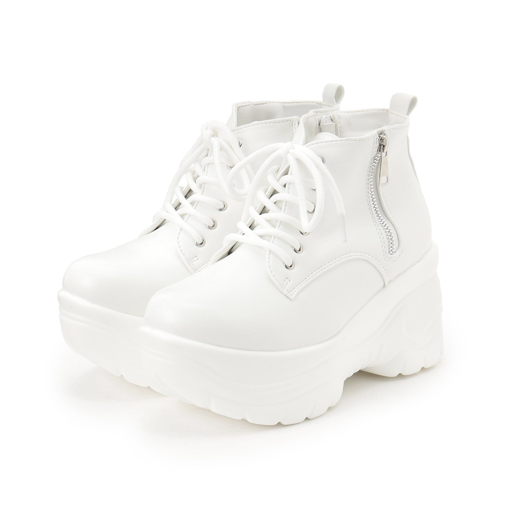 csT&P「厚底サイドジップスニーカー」|スニーカー|ホワイト(001)