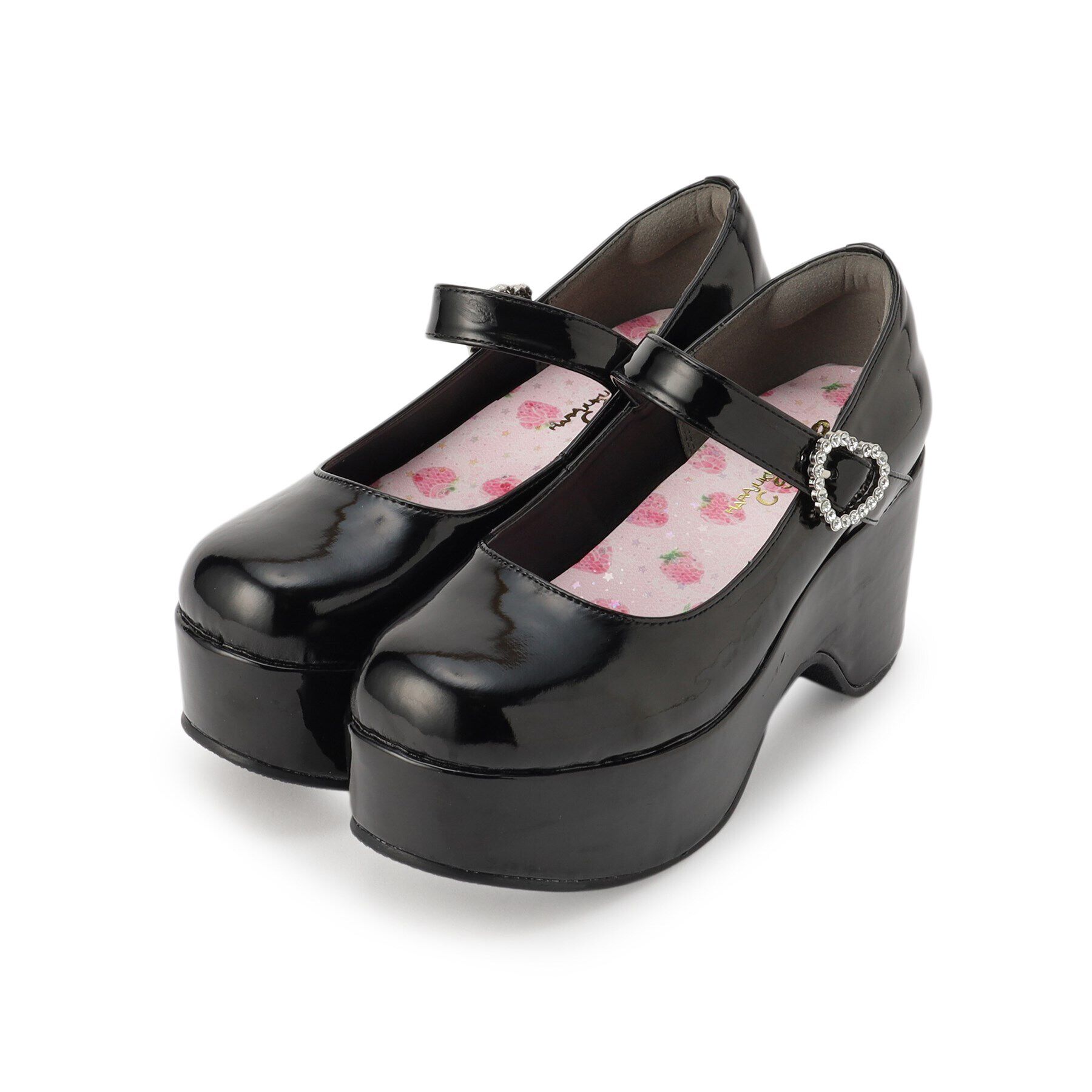 csT&P「キラキラハートバックルらくちんウエッジ厚底パンプス」|パンプス|ﾌﾞﾗｯｸ(219)