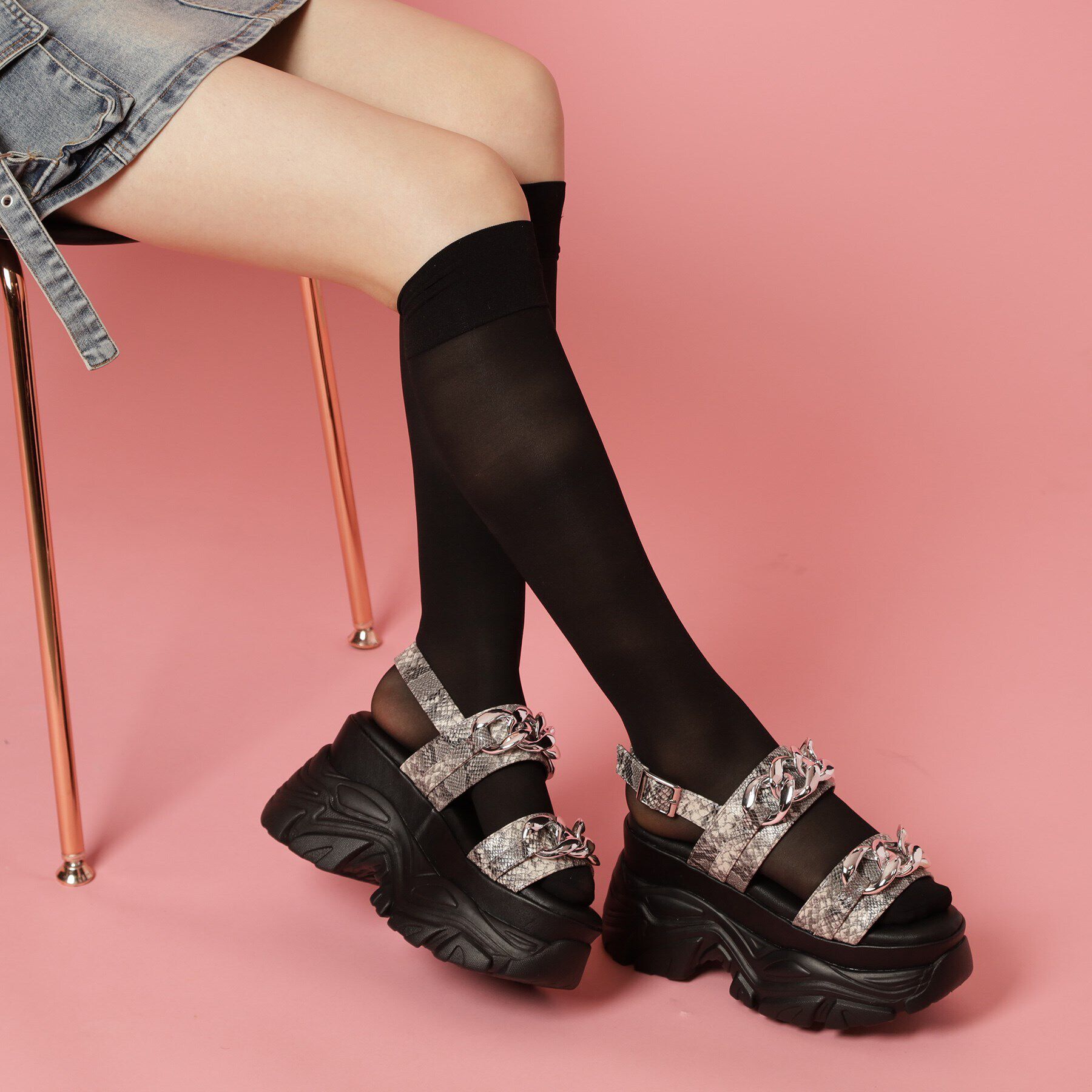 csT&P「ビックチェーン付き厚底サンダル」|サンダル|