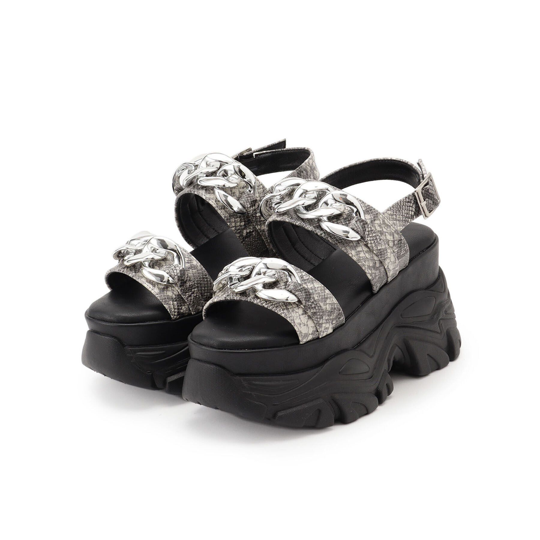 csT&P「ビックチェーン付き厚底サンダル」|サンダル|パイソン(919)