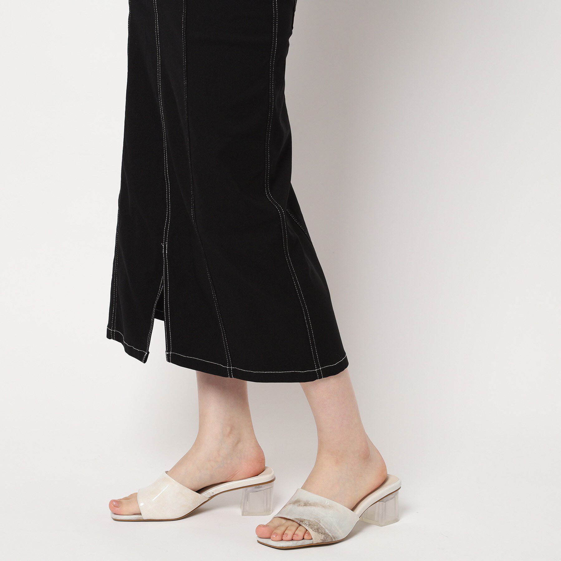 ESPERANZA「スクエアトゥクリアヒールミュール」|サンダル|