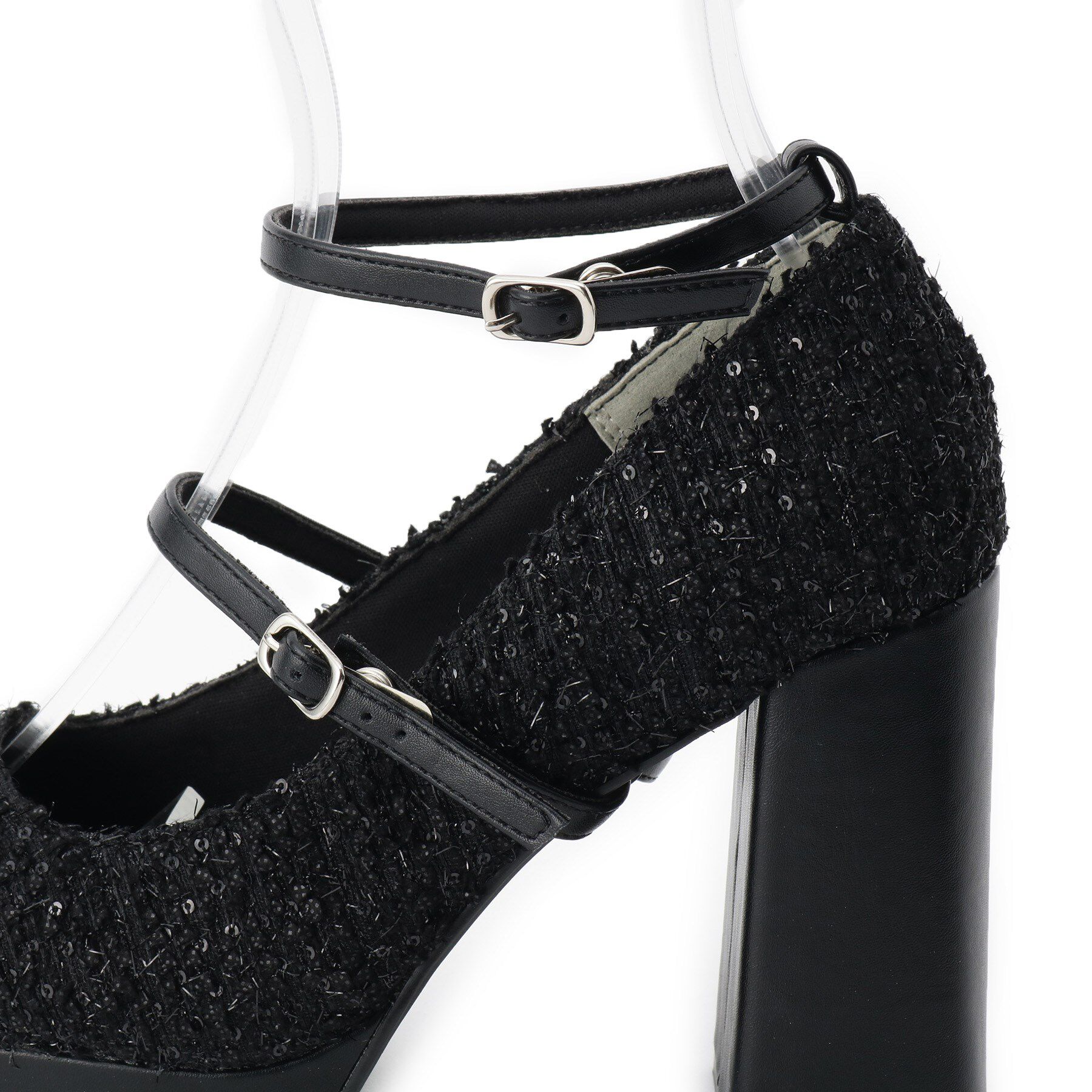 ESPERANZA「スクエアトゥダブルストラップ厚底パンプス」|パンプス|