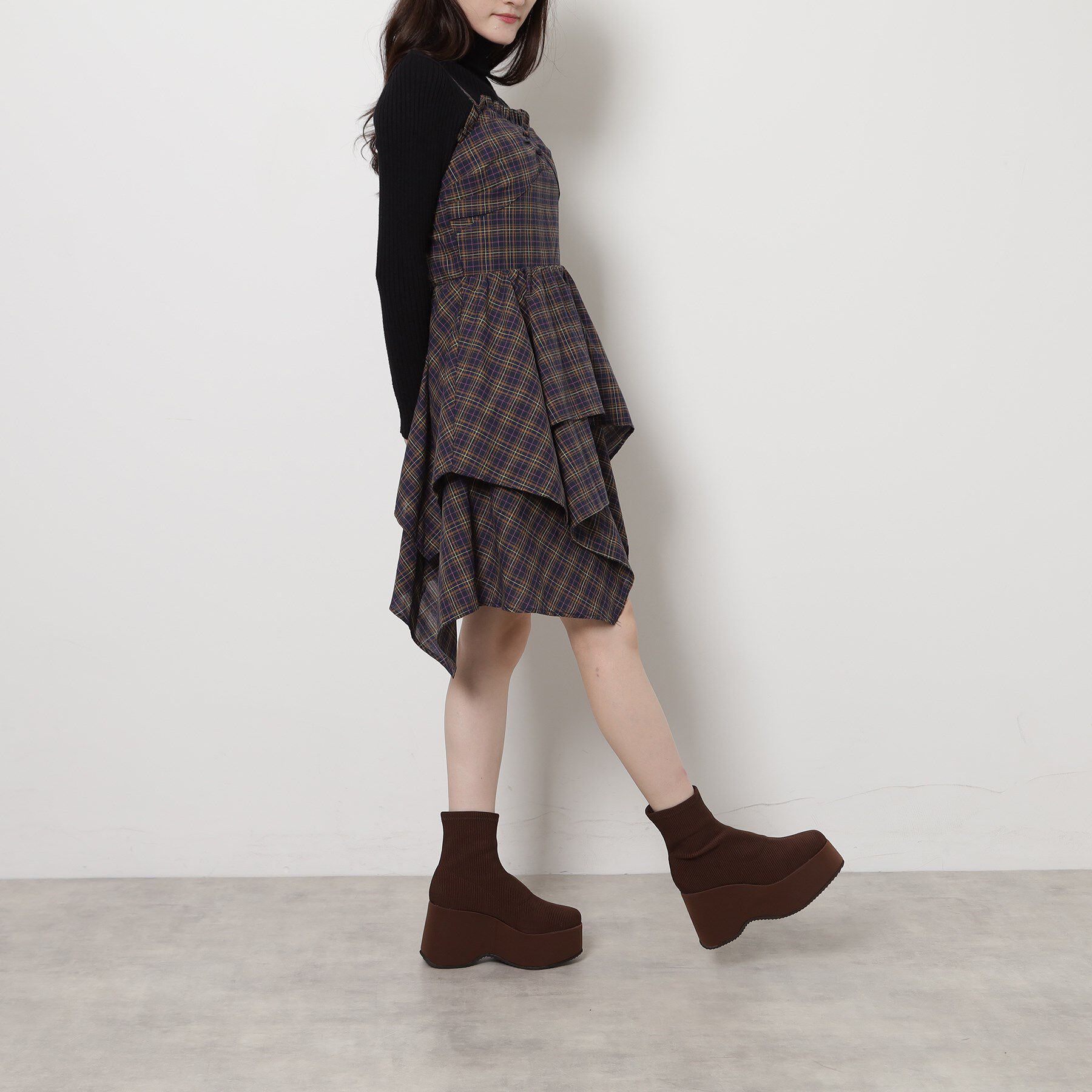 ESPERANZA「厚底ニットショートブーツ」|ショートブーツ|