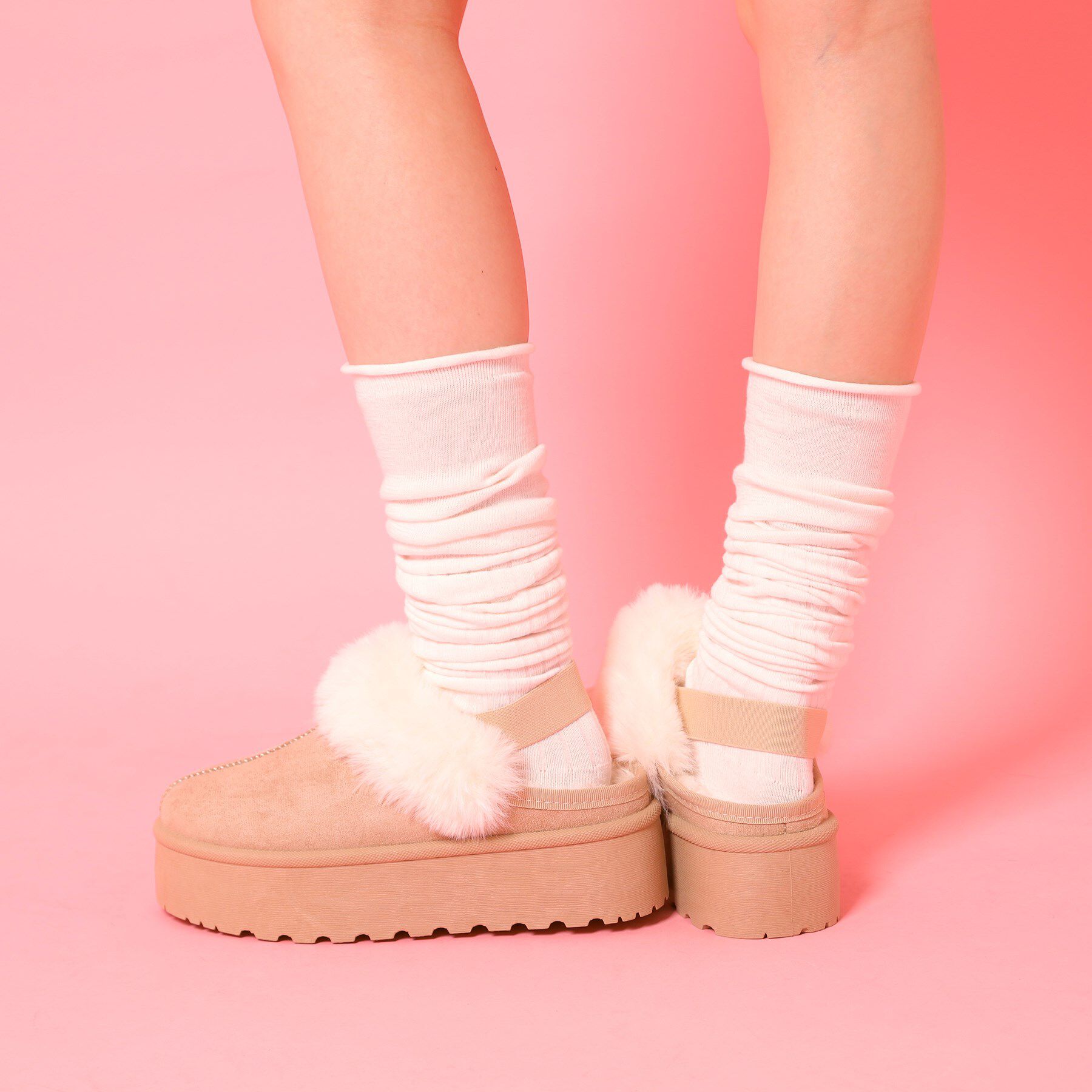 csT&P「厚底サボフェイクムートン」|サンダル|