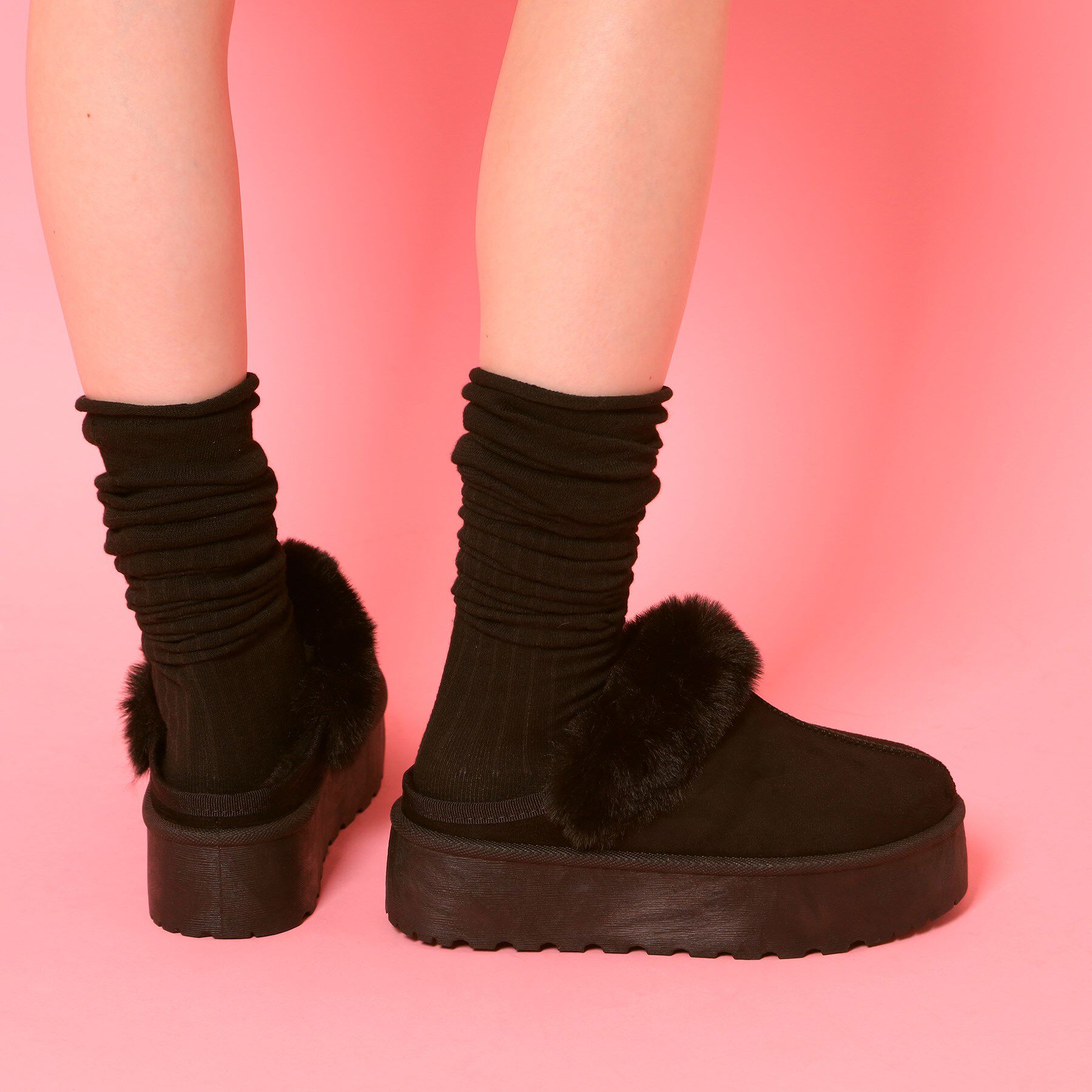 csT&P「厚底サボフェイクムートン」|サンダル|