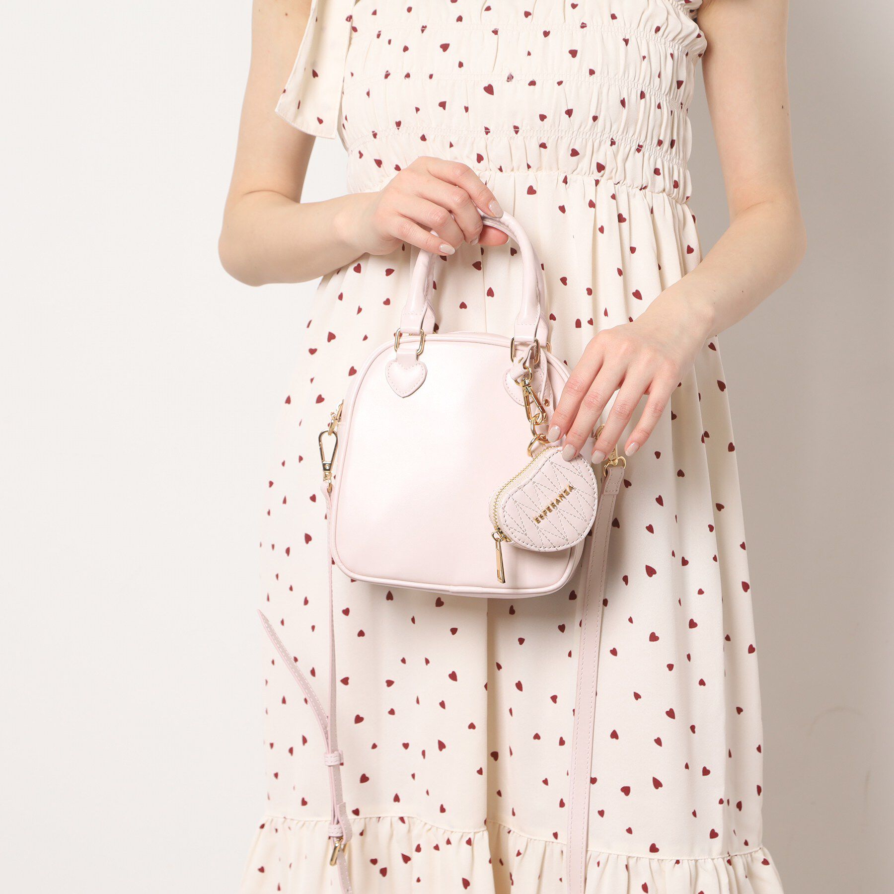 ESPERANZA「ハートチャーム付ミニボストンバッグ」|ショルダー・メッセンジャー|