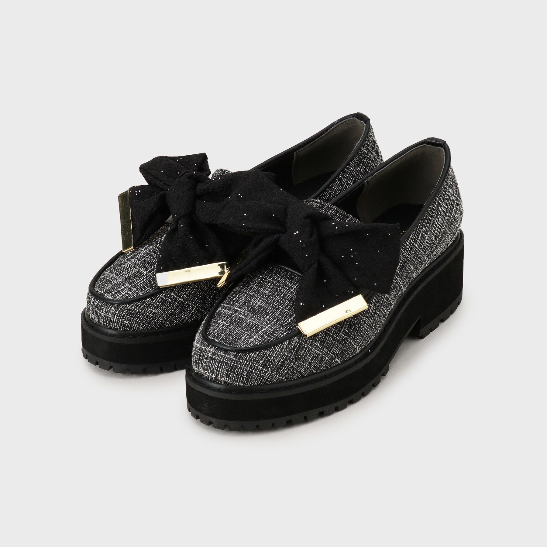 ESPERANZA「晴雨兼用リボン厚底ローファー」|パンプス|