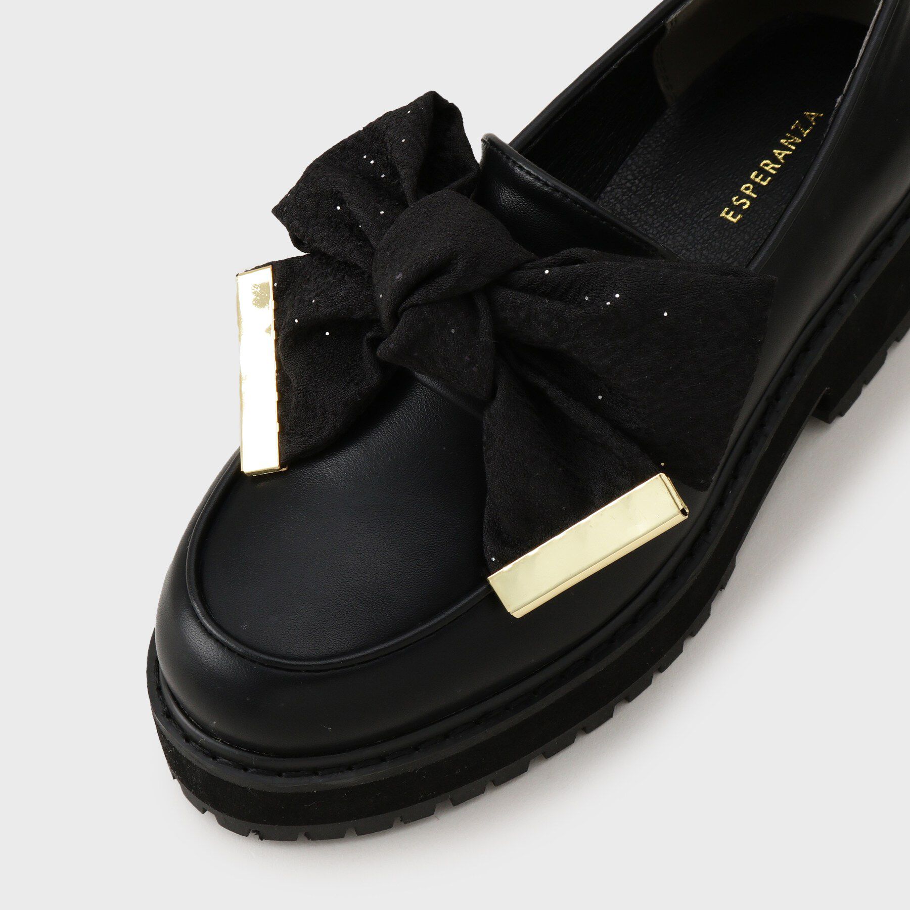ESPERANZA「晴雨兼用リボン厚底ローファー」|パンプス|