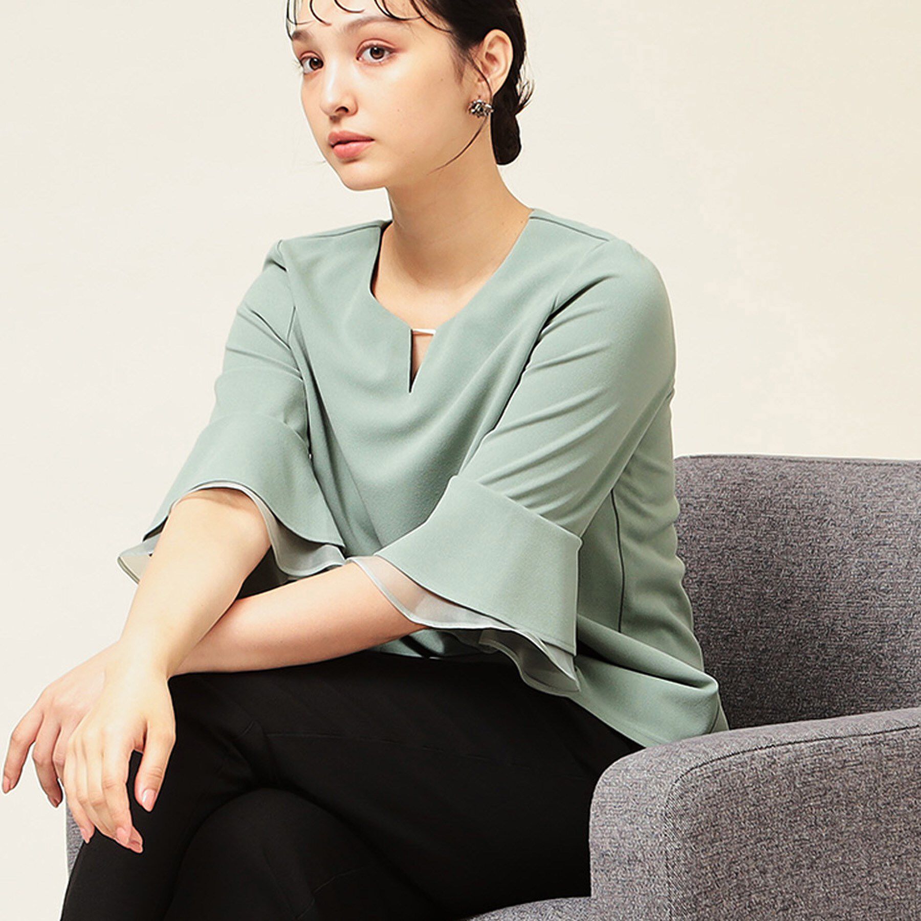 SunaUna「【4色展開／袖ラッフル】プルオーバー」|Tシャツ・カットソー|