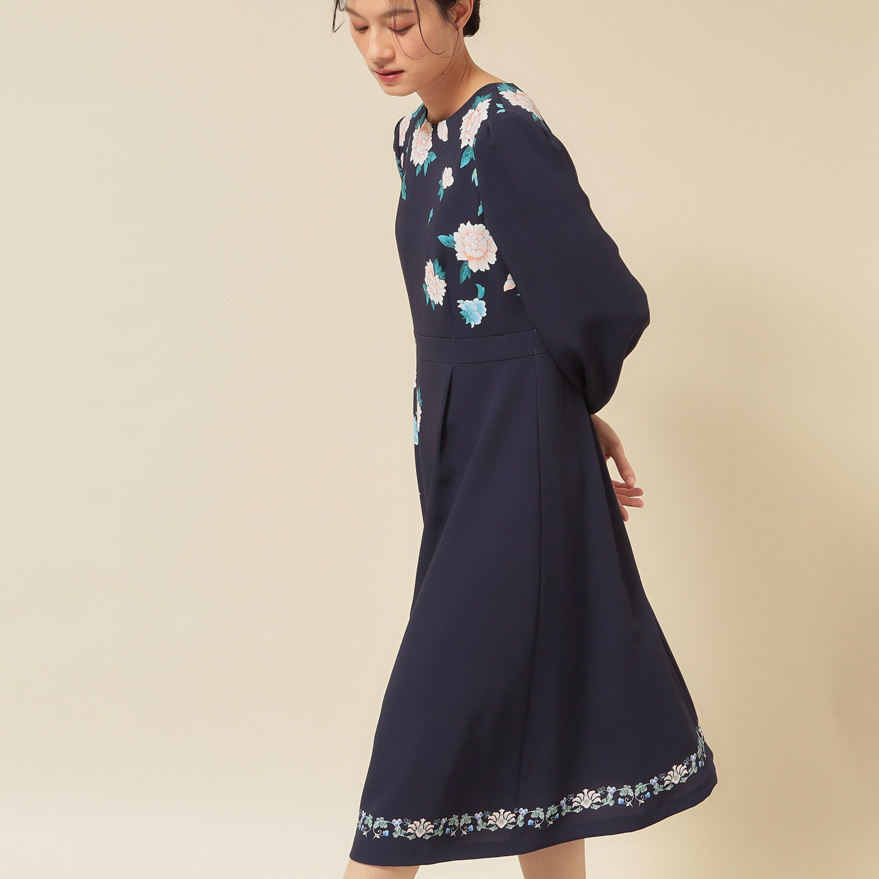 SunaUna「【co creation and yours／SS～L】オリエンタルプリントワンピース」|ワンピース|