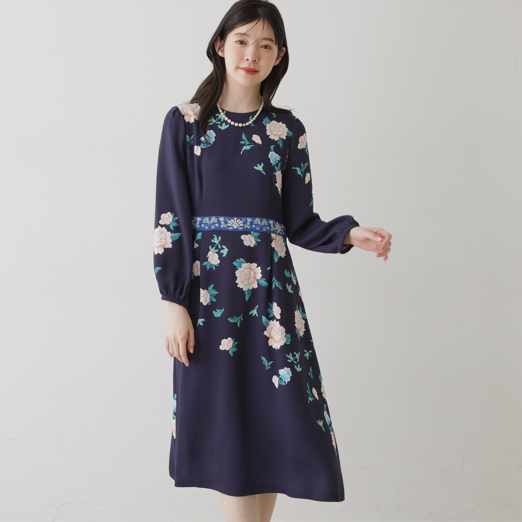 SunaUna「【co creation and yours／SS～L】オリエンタルプリントワンピース」|ワンピース|