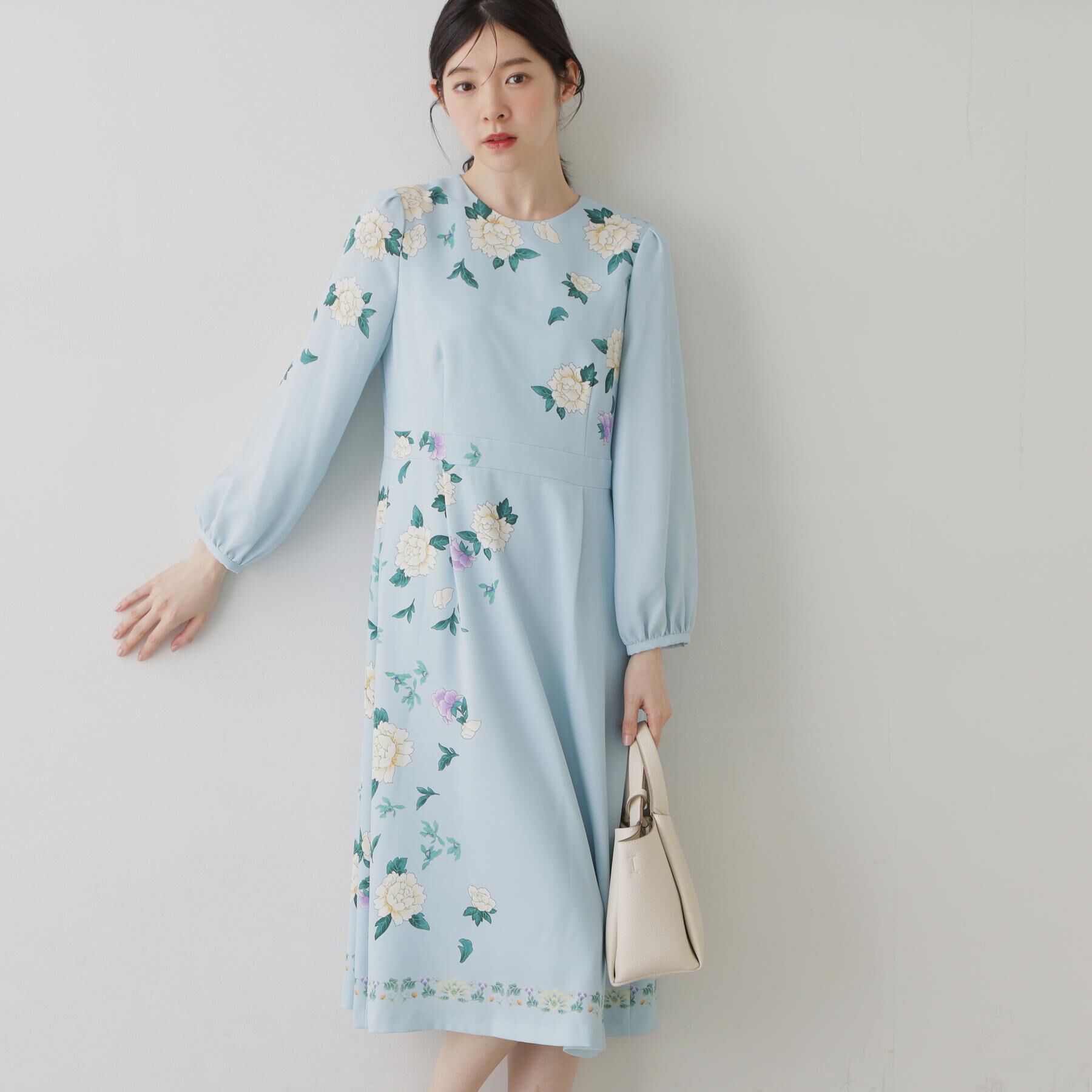 SunaUna「【co creation and yours／SS～L】オリエンタルプリントワンピース」|ワンピース|ブルー(191)