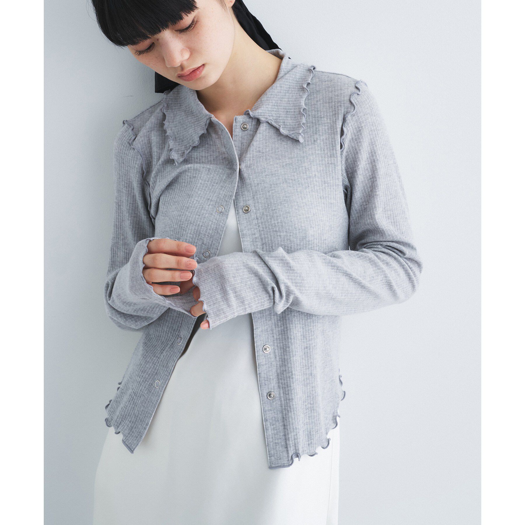 CODE A「edge－fit ribbed cardigan」|カーディガン|