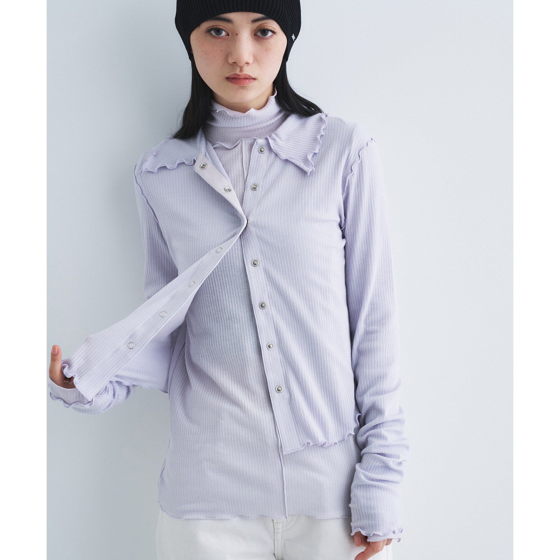 CODE A「edge－fit ribbed cardigan」|カーディガン|