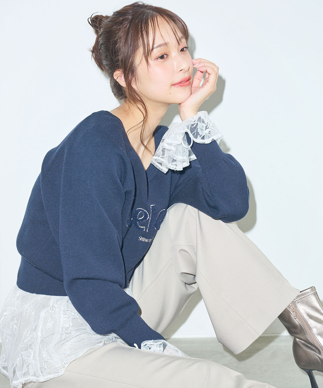 COCO DEAL「スウェットライクロゴニット」|ニット・セーター|