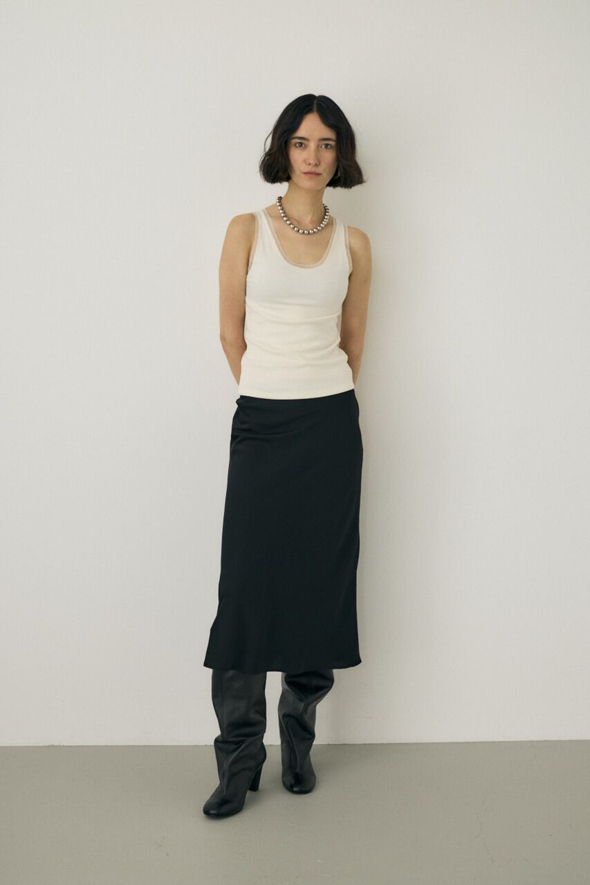 MOUSSY「サテンミディスカート　リサイクルポリエステル&times;レーヨン素材」|スカート|