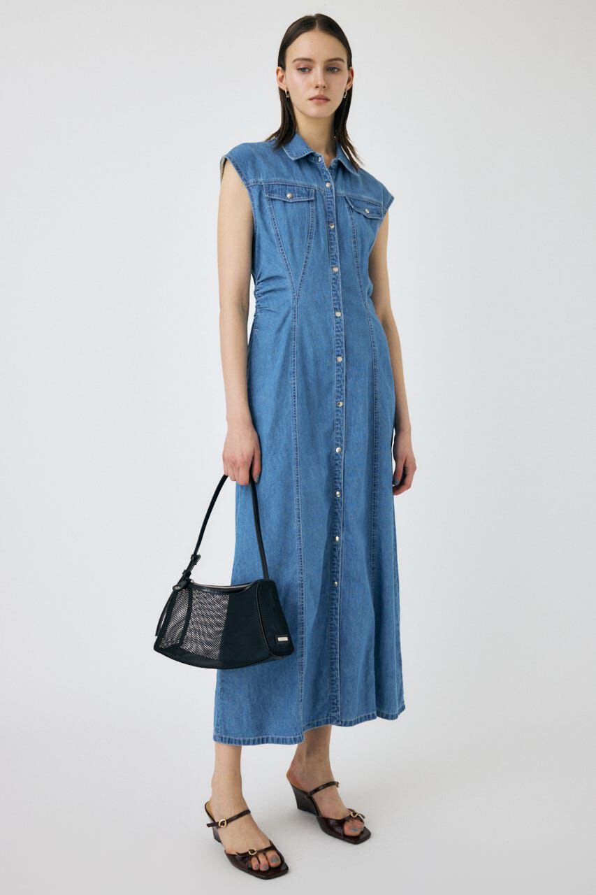 MOUSSY「CAP SLEEVE デニムドレス」|ワンピース|