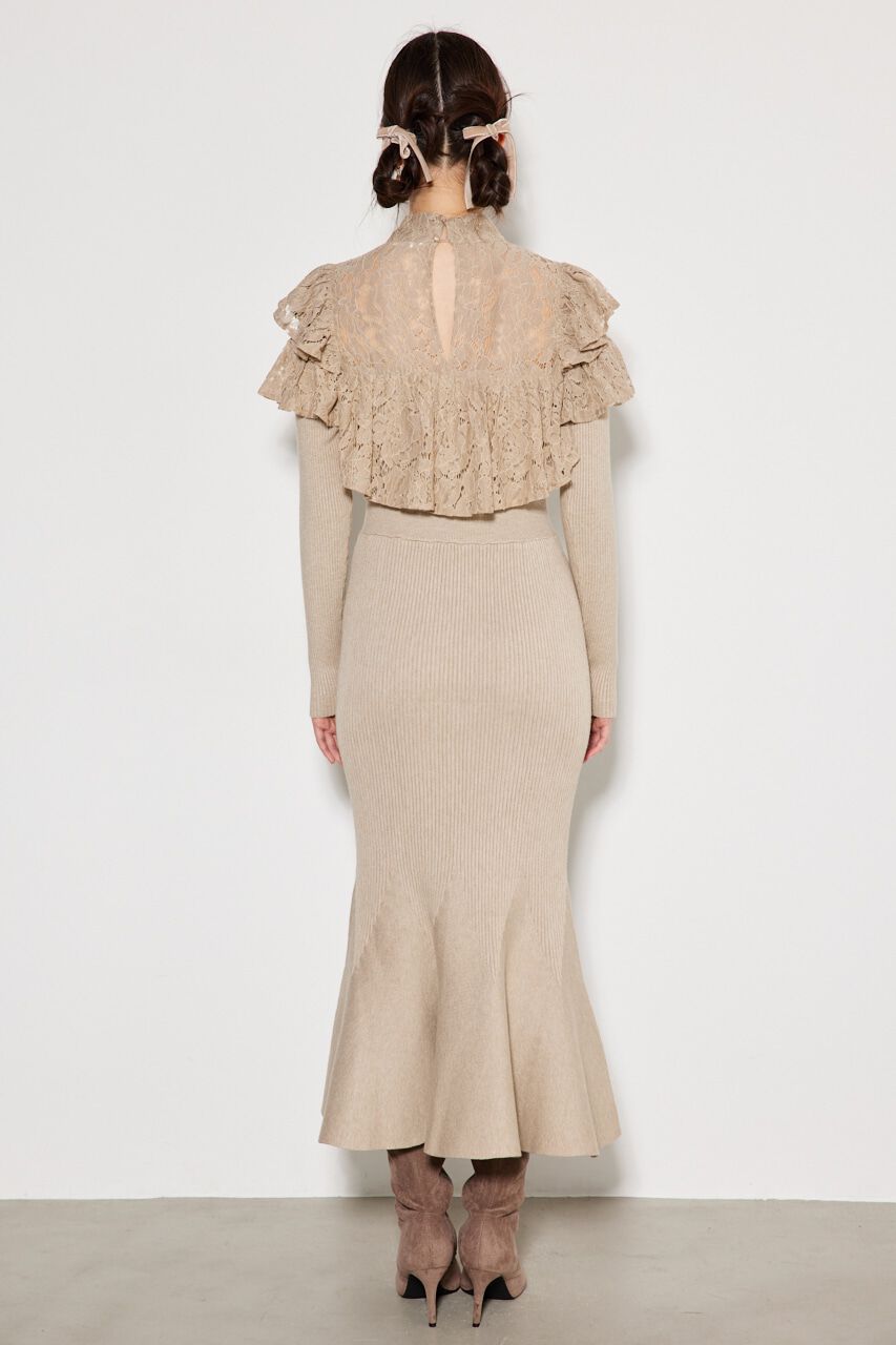 rienda「レースコンビマーメイドKnit OP」|ワンピース|