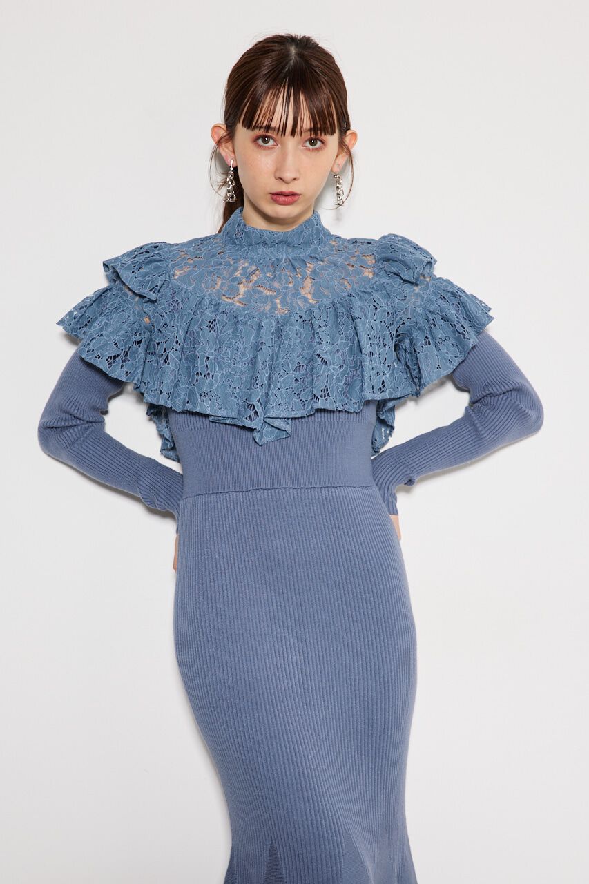 rienda「レースコンビマーメイドKnit OP」|ワンピース|