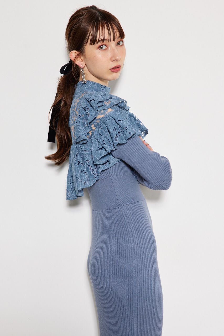 rienda「レースコンビマーメイドKnit OP」|ワンピース|