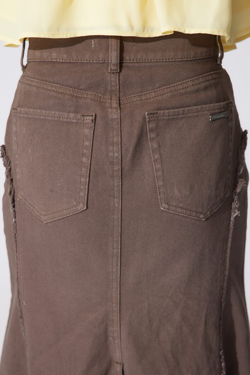 rienda「フリンジマーメイドデニムジャストウエストスカート」|スカート|