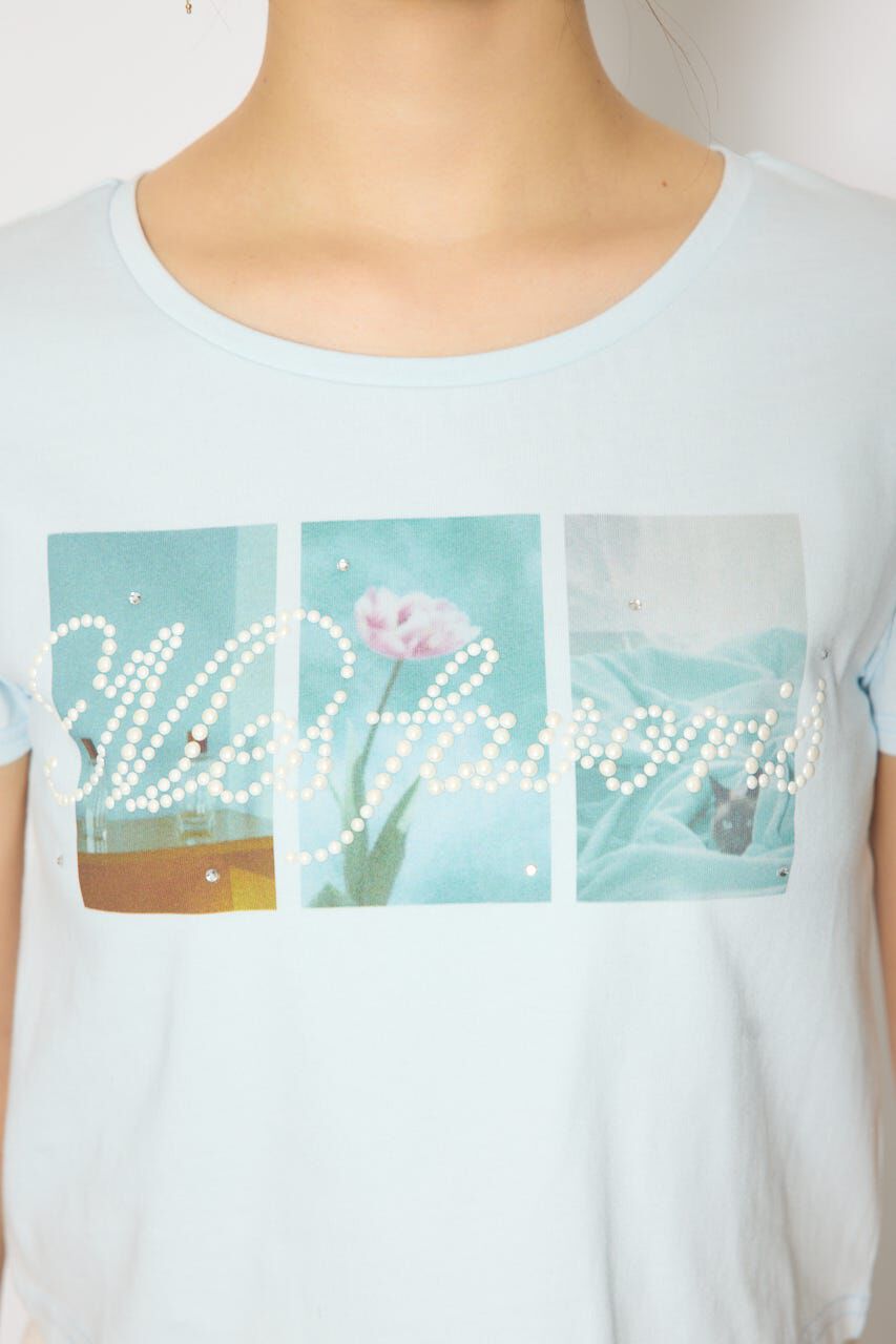 rienda「モチーフフォトショートTシャツ」|Tシャツ・カットソー|