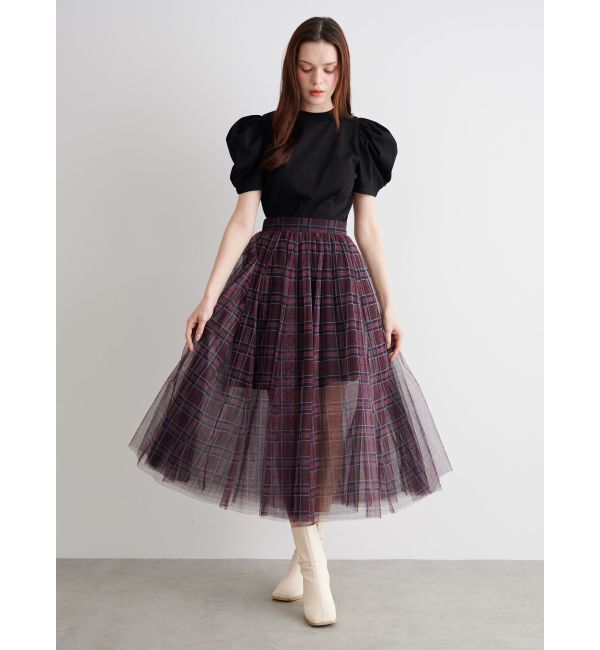 CALNAMUR「TULLE SKIRT SET MINI OP/チュールスカートセットミニワンピース」|ワンピース|
