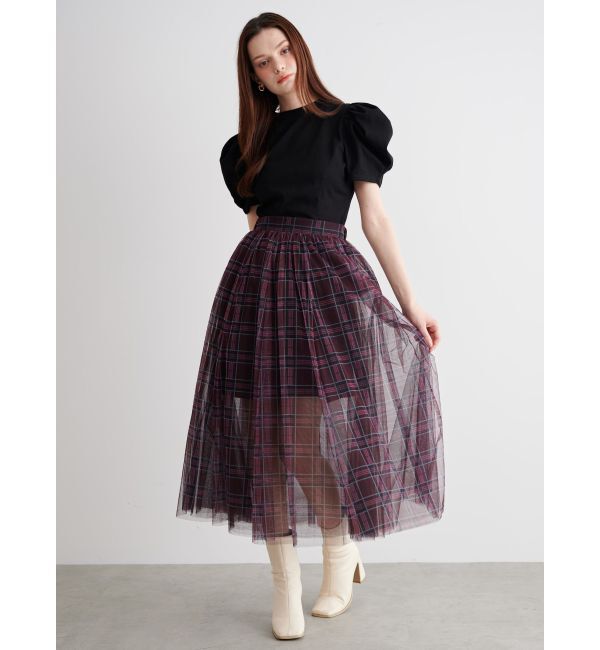 CALNAMUR「TULLE SKIRT SET MINI OP/チュールスカートセットミニワンピース」|ワンピース|