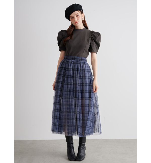 CALNAMUR「TULLE SKIRT SET MINI OP/チュールスカートセットミニワンピース」|ワンピース|