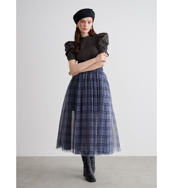 CALNAMUR「TULLE SKIRT SET MINI OP/チュールスカートセットミニワンピース」|ワンピース|