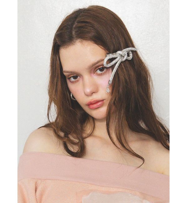 CALNAMUR「BIJOU CHAIN RIBBON VALLETTA/ビジューチェーンリボンバレッタ」|その他|