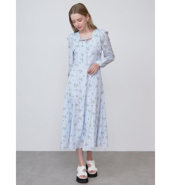 CALNAMUR「FLOWER PRINT FLARE OP/フラワープリントフレアワンピース」|ワンピース|