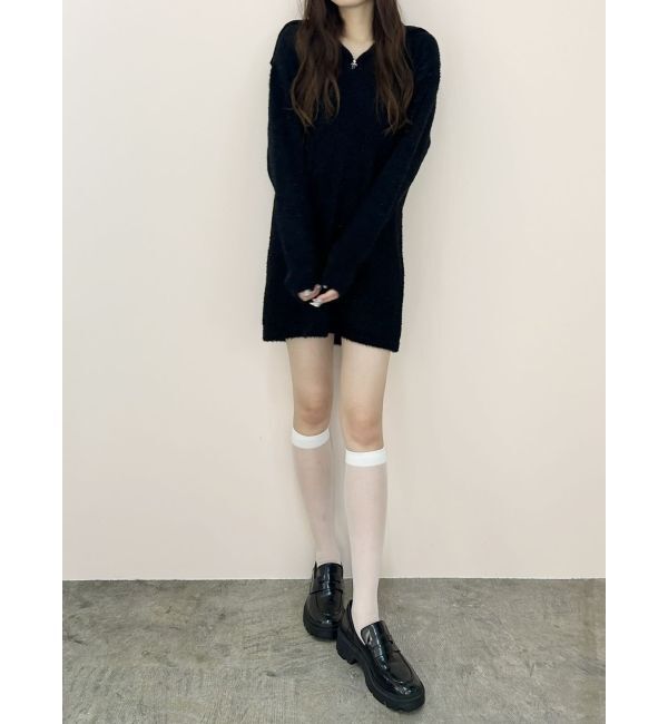 CALNAMUR「TWINKLE SHAGGY KNIT MINI OP/トゥインクルシャギーニットワンピース」|ワンピース|