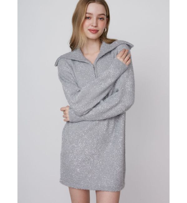 CALNAMUR「TWINKLE SHAGGY KNIT MINI OP/トゥインクルシャギーニットワンピース」|ワンピース|