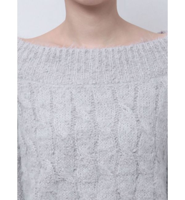 CALNAMUR「2WAY MIX YARN CABLE KNIT/２WAYヤーンケーブルニット」|ニット・セーター|