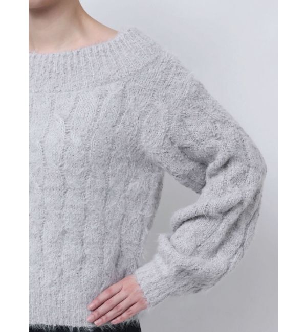 CALNAMUR「2WAY MIX YARN CABLE KNIT/２WAYヤーンケーブルニット」|ニット・セーター|
