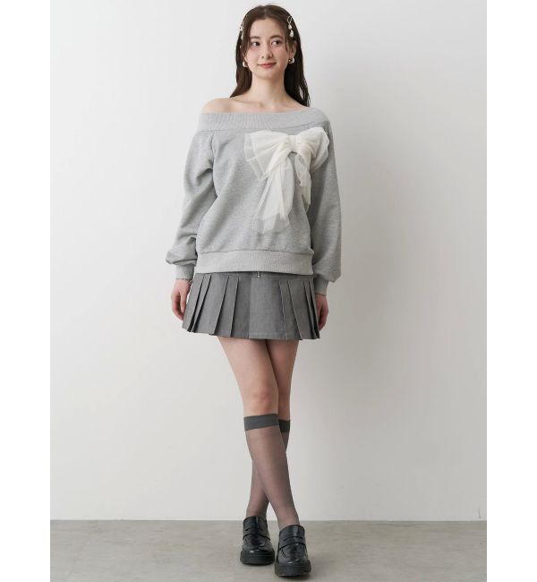 CALNAMUR「2WAY RIBBON SWEAT/２WAYリボンスウェット」|Tシャツ・カットソー|