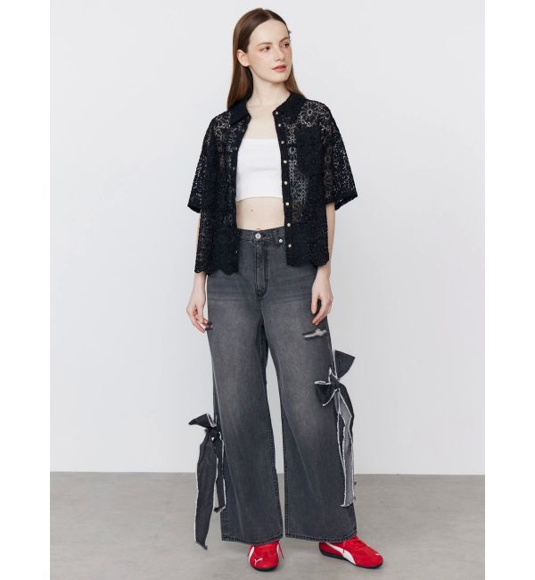 CALNAMUR「2WAY RIBBON DETAILS DENIM/2WAY リボンディティールデニム」|デニム|