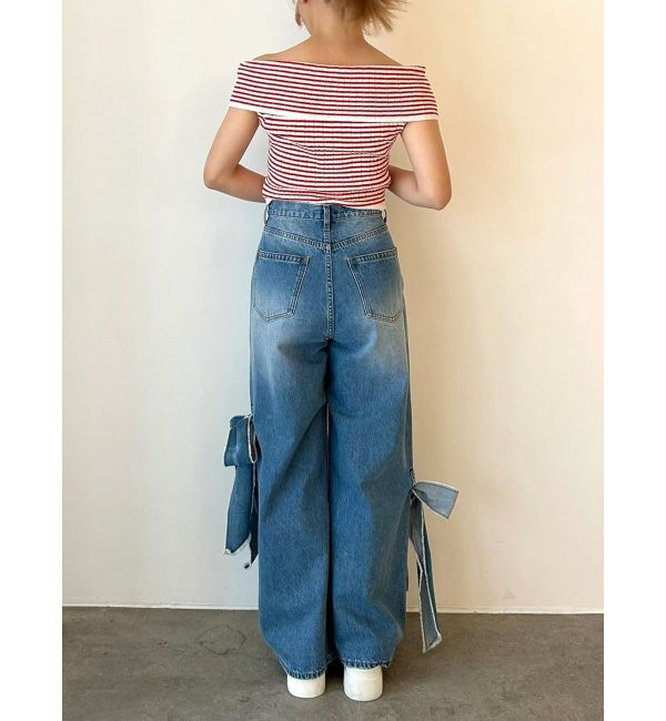 CALNAMUR「2WAY RIBBON DETAILS DENIM/2WAY リボンディティールデニム」|デニム|