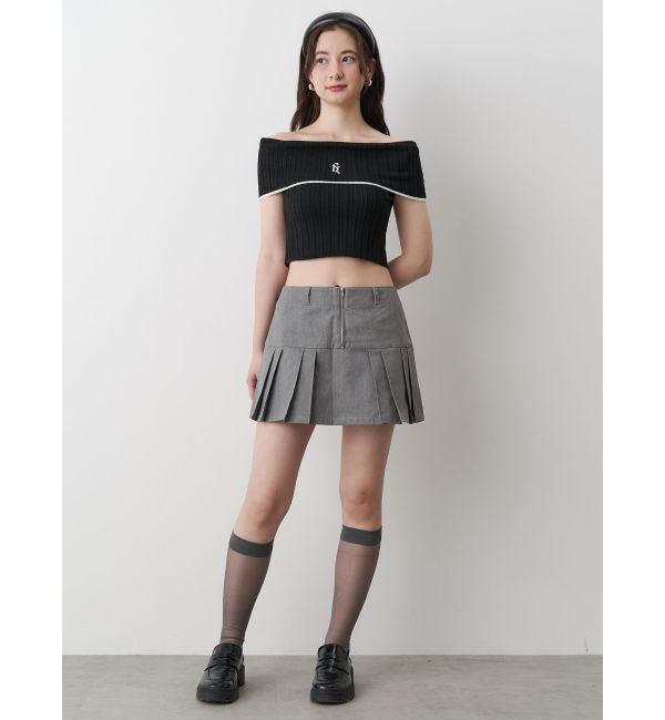 CALNAMUR「BOEDER OFFSHOULDER KNIT PO/ボーダーオフショルダーニットプルオーバー」|ニット・セーター|