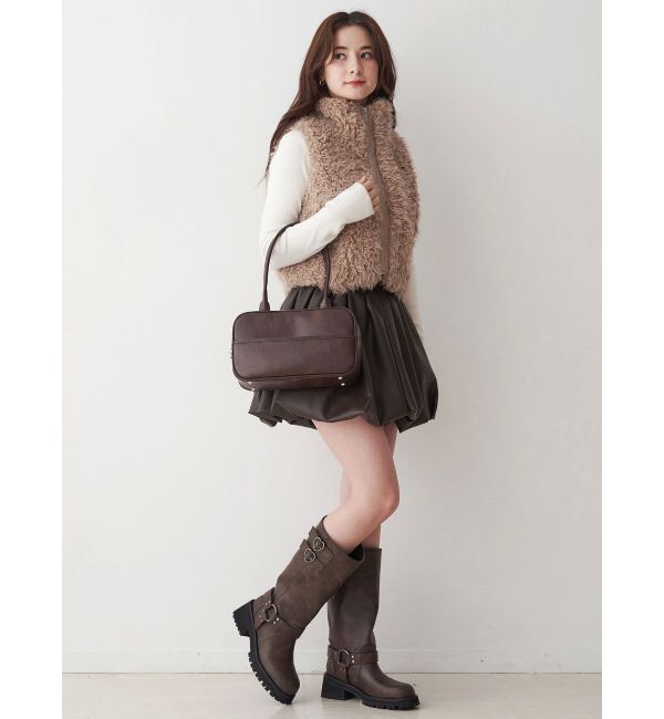 CALNAMUR「フェイクファーノースリーブスタンドブルゾン」|ブルゾン・スタジャン|