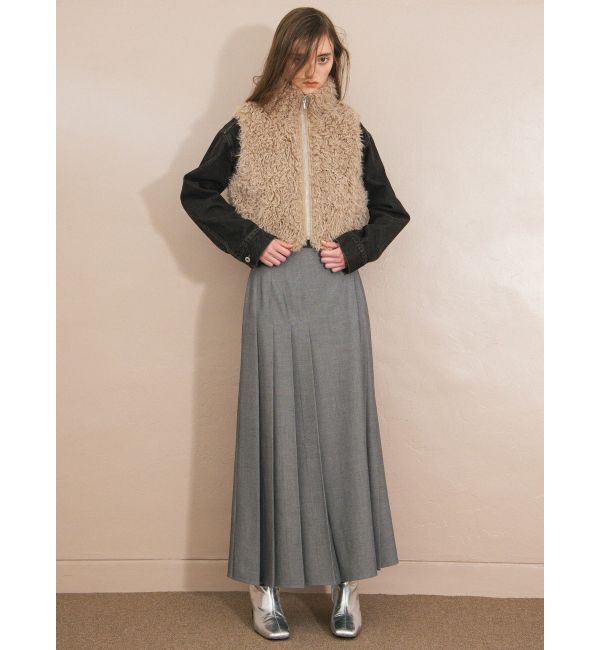 CALNAMUR「フェイクファーノースリーブスタンドブルゾン」|ブルゾン・スタジャン|