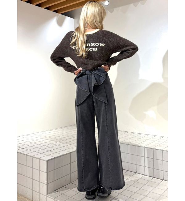 CALNAMUR「バックリボンデニムパンツ」|デニム|